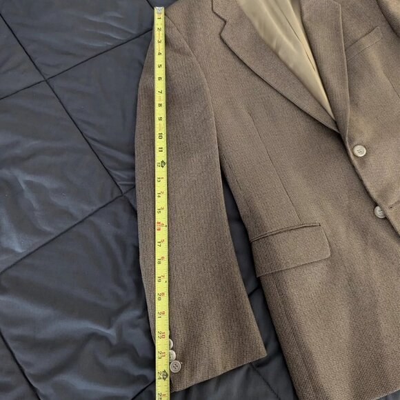 Jordan Marsh brown suit Jacket sz 48 (check last photo) - Picture 12 of 15